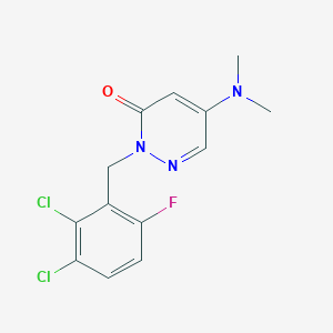 molecular formula C13H12Cl2FN3O B5628221 2-(2,3-dichloro-6-fluorobenzyl)-5-(dimethylamino)pyridazin-3(2H)-one 