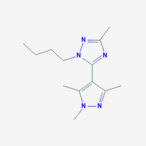 molecular formula C13H21N5 B5628232 1-butyl-3-methyl-5-(1,3,5-trimethyl-1H-pyrazol-4-yl)-1H-1,2,4-triazole 