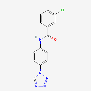 molecular formula C14H10ClN5O B5628235 3-chloro-N-[4-(1H-tetrazol-1-yl)phenyl]benzamide 