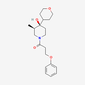 molecular formula C20H29NO4 B5628242 (3R*,4R*)-3-methyl-1-(3-phenoxypropanoyl)-4-(tetrahydro-2H-pyran-4-yl)-4-piperidinol 