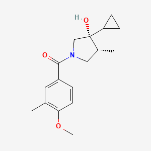 molecular formula C17H23NO3 B5628247 (3R*,4R*)-3-cyclopropyl-1-(4-methoxy-3-methylbenzoyl)-4-methyl-3-pyrrolidinol 