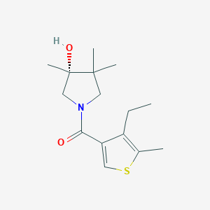 molecular formula C15H23NO2S B5628264 (3R)-1-[(4-ethyl-5-methyl-3-thienyl)carbonyl]-3,4,4-trimethyl-3-pyrrolidinol 