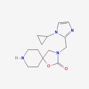 molecular formula C14H20N4O2 B5628266 3-[(1-cyclopropyl-1H-imidazol-2-yl)methyl]-1-oxa-3,8-diazaspiro[4.5]decan-2-one dihydrochloride 