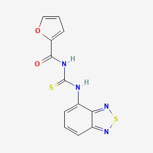 molecular formula C12H8N4O2S2 B5628270 N-[(2,1,3-benzothiadiazol-4-ylamino)carbonothioyl]-2-furamide 