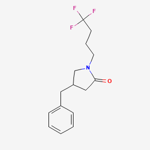 molecular formula C15H18F3NO B5628278 4-benzyl-1-(4,4,4-trifluorobutyl)pyrrolidin-2-one 