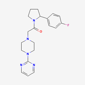 molecular formula C20H24FN5O B5628280 2-(4-{2-[2-(4-fluorophenyl)-1-pyrrolidinyl]-2-oxoethyl}-1-piperazinyl)pyrimidine 