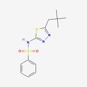 molecular formula C13H17N3O2S2 B5628294 N-[5-(2,2-dimethylpropyl)-1,3,4-thiadiazol-2-yl]benzenesulfonamide 