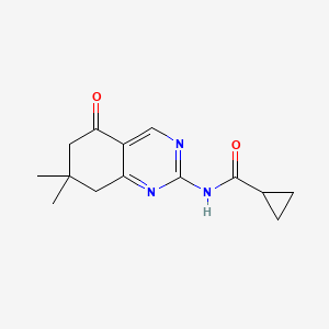 molecular formula C14H17N3O2 B5628322 N-(7,7-dimethyl-5-oxo-5,6,7,8-tetrahydro-2-quinazolinyl)cyclopropanecarboxamide 