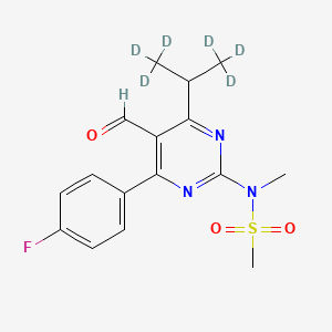 B562833 N-(4-(4-Fluorophenyl)-5-formyl-6-isopropylpyrimidin-2-yl)-N-methylmethanesulfonamide-d6 CAS No. 1216862-95-1