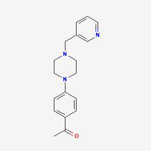 molecular formula C18H21N3O B5628330 1-{4-[4-(3-pyridinylmethyl)-1-piperazinyl]phenyl}ethanone 