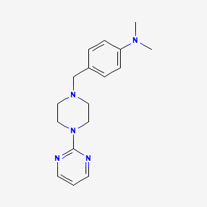 molecular formula C17H23N5 B5628334 N,N-dimethyl-4-{[4-(2-pyrimidinyl)-1-piperazinyl]methyl}aniline 