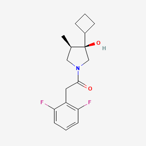 molecular formula C17H21F2NO2 B5628337 (3R*,4R*)-3-cyclobutyl-1-[(2,6-difluorophenyl)acetyl]-4-methyl-3-pyrrolidinol 