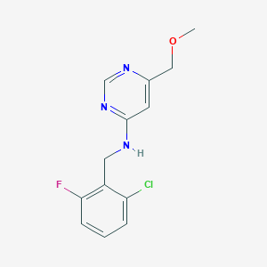 molecular formula C13H13ClFN3O B5628352 N-(2-chloro-6-fluorobenzyl)-6-(methoxymethyl)pyrimidin-4-amine 