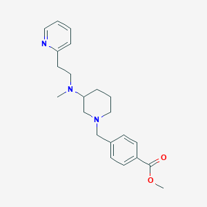 molecular formula C22H29N3O2 B5628371 methyl 4-[(3-{methyl[2-(2-pyridinyl)ethyl]amino}-1-piperidinyl)methyl]benzoate 