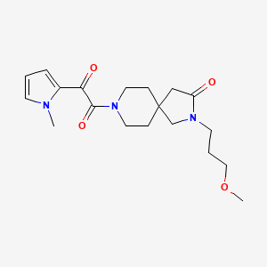 molecular formula C19H27N3O4 B5628375 2-(3-methoxypropyl)-8-[(1-methyl-1H-pyrrol-2-yl)(oxo)acetyl]-2,8-diazaspiro[4.5]decan-3-one 
