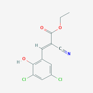 molecular formula C12H9Cl2NO3 B5628386 ethyl 2-cyano-3-(3,5-dichloro-2-hydroxyphenyl)acrylate 