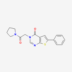 molecular formula C18H17N3O2S B5628396 3-[2-oxo-2-(1-pyrrolidinyl)ethyl]-6-phenylthieno[2,3-d]pyrimidin-4(3H)-one 
