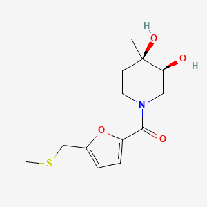 molecular formula C13H19NO4S B5628423 (3S*,4R*)-4-methyl-1-{5-[(methylthio)methyl]-2-furoyl}piperidine-3,4-diol 