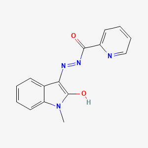 molecular formula C15H12N4O2 B5628436 N'-(1-methyl-2-oxo-1,2-dihydro-3H-indol-3-ylidene)-2-pyridinecarbohydrazide 