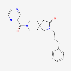 molecular formula C22H26N4O2 B5628440 2-(3-phenylpropyl)-8-(2-pyrazinylcarbonyl)-2,8-diazaspiro[4.5]decan-3-one 