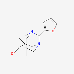 molecular formula C14H18N2O2 B5628441 2-(2-furyl)-5,7-dimethyl-1,3-diazatricyclo[3.3.1.1~3,7~]decan-6-one 