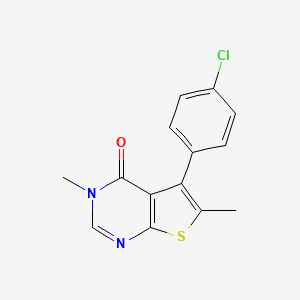 molecular formula C14H11ClN2OS B5628467 5-(4-chlorophenyl)-3,6-dimethylthieno[2,3-d]pyrimidin-4(3H)-one 