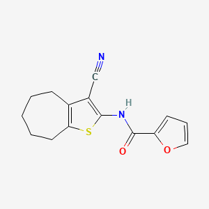 molecular formula C15H14N2O2S B5628501 N-(3-cyano-5,6,7,8-tetrahydro-4H-cyclohepta[b]thien-2-yl)-2-furamide 