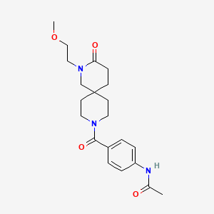 molecular formula C21H29N3O4 B5628523 N-(4-{[2-(2-methoxyethyl)-3-oxo-2,9-diazaspiro[5.5]undec-9-yl]carbonyl}phenyl)acetamide 