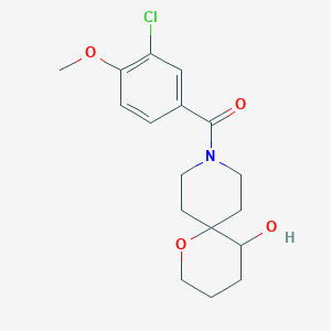 molecular formula C17H22ClNO4 B5628559 9-(3-chloro-4-methoxybenzoyl)-1-oxa-9-azaspiro[5.5]undecan-5-ol 
