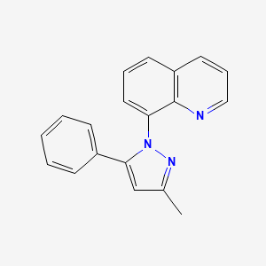 molecular formula C19H15N3 B5628572 8-(3-methyl-5-phenyl-1H-pyrazol-1-yl)quinoline 
