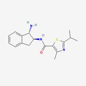 molecular formula C17H21N3OS B5628593 N-[(1S,2S)-1-amino-2,3-dihydro-1H-inden-2-yl]-2-isopropyl-4-methyl-1,3-thiazole-5-carboxamide hydrochloride 