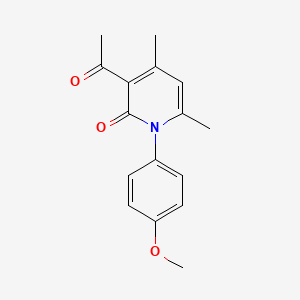 molecular formula C16H17NO3 B5628622 3-acetyl-1-(4-methoxyphenyl)-4,6-dimethyl-2(1H)-pyridinone 