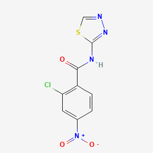 molecular formula C9H5ClN4O3S B5628649 2-chloro-4-nitro-N-1,3,4-thiadiazol-2-ylbenzamide 