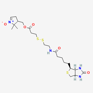 (2,2-Dimethyl-1-oxo-3,4-dihydro-2H-1lambda~5~-pyrrol-3-yl)methyl 3-{[2-({5-[(3aS,4S,6aR)-2-oxohexahydro-1H-thieno[3,4-d]imidazol-4-yl]pentanoyl}amino)ethyl]disulfanyl}propanoate