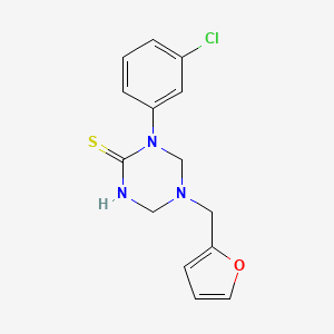molecular formula C14H14ClN3OS B5628670 1-(3-chlorophenyl)-5-(2-furylmethyl)-1,3,5-triazinane-2-thione 