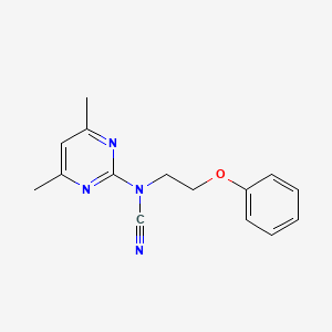molecular formula C15H16N4O B5628685 (4,6-dimethyl-2-pyrimidinyl)(2-phenoxyethyl)cyanamide 