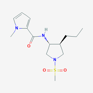 molecular formula C14H23N3O3S B5628690 1-methyl-N-[(3R*,4S*)-1-(methylsulfonyl)-4-propyl-3-pyrrolidinyl]-1H-pyrrole-2-carboxamide 
