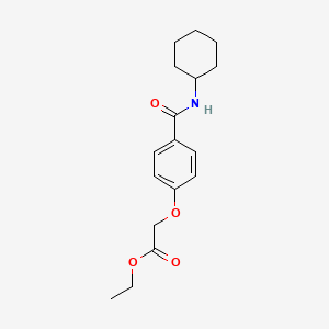 molecular formula C17H23NO4 B5628693 ethyl {4-[(cyclohexylamino)carbonyl]phenoxy}acetate 