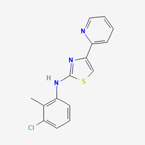 molecular formula C15H12ClN3S B5628706 N-(3-chloro-2-methylphenyl)-4-(2-pyridinyl)-1,3-thiazol-2-amine 