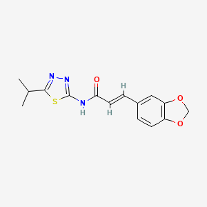 molecular formula C15H15N3O3S B5628707 3-(1,3-benzodioxol-5-yl)-N-(5-isopropyl-1,3,4-thiadiazol-2-yl)acrylamide 