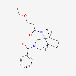 molecular formula C19H26N2O3 B5628744 (1S*,5R*)-3-benzoyl-6-(3-ethoxypropanoyl)-3,6-diazabicyclo[3.2.2]nonane 