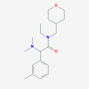molecular formula C19H30N2O2 B5628758 2-(dimethylamino)-N-ethyl-2-(3-methylphenyl)-N-(tetrahydro-2H-pyran-4-ylmethyl)acetamide 