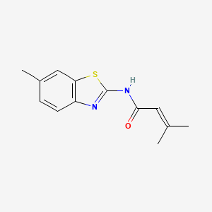 molecular formula C13H14N2OS B5628788 3-methyl-N-(6-methyl-1,3-benzothiazol-2-yl)-2-butenamide 