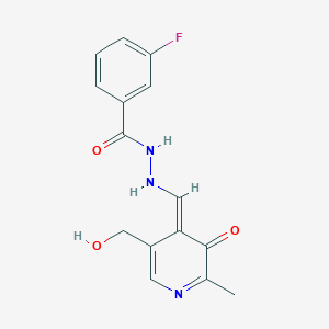 molecular formula C15H14FN3O3 B056288 Pyridoxal 3-fluorobenzoyl hydrazone CAS No. 116324-91-5