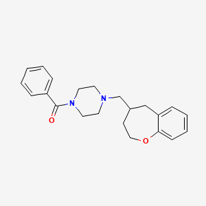 molecular formula C22H26N2O2 B5628822 1-benzoyl-4-(2,3,4,5-tetrahydro-1-benzoxepin-4-ylmethyl)piperazine 