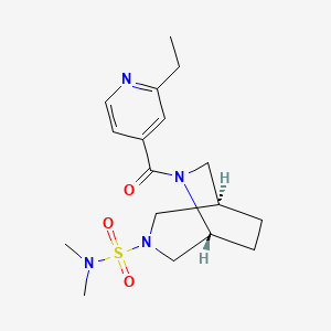molecular formula C17H26N4O3S B5628850 (1R*,5R*)-6-(2-ethylisonicotinoyl)-N,N-dimethyl-3,6-diazabicyclo[3.2.2]nonane-3-sulfonamide 