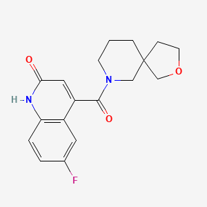 molecular formula C18H19FN2O3 B5628851 6-fluoro-4-(2-oxa-7-azaspiro[4.5]dec-7-ylcarbonyl)quinolin-2(1H)-one 
