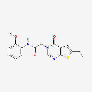 molecular formula C17H17N3O3S B5628868 2-(6-ethyl-4-oxothieno[2,3-d]pyrimidin-3(4H)-yl)-N-(2-methoxyphenyl)acetamide 