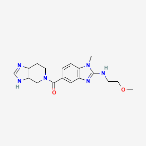 molecular formula C18H22N6O2 B5628889 N-(2-methoxyethyl)-1-methyl-5-(1,4,6,7-tetrahydro-5H-imidazo[4,5-c]pyridin-5-ylcarbonyl)-1H-benzimidazol-2-amine 