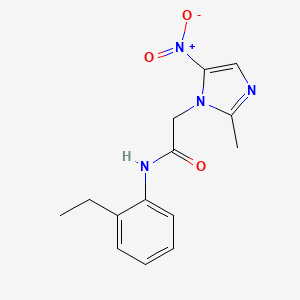 molecular formula C14H16N4O3 B5628899 N-(2-ethylphenyl)-2-(2-methyl-5-nitro-1H-imidazol-1-yl)acetamide 